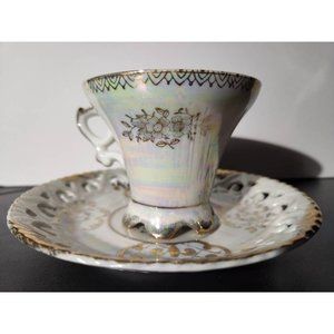 Vintage Royal Crown Victorian Design Tea Cup and Saucer - Stamped 2852